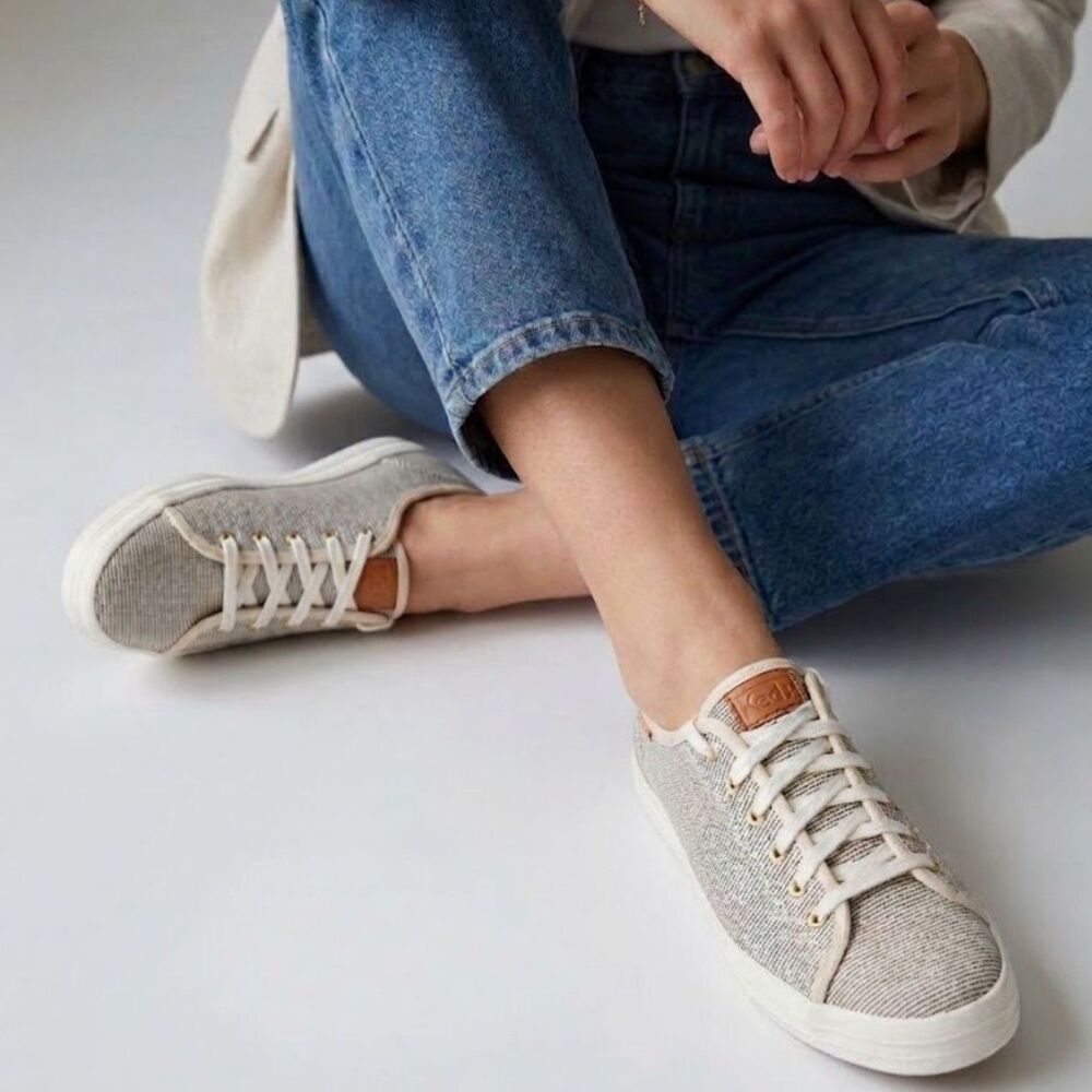 Keds Jump Kickstart Textured Woven Lace Up Sneakers SZ 7.5 - Comfort Casual Chic